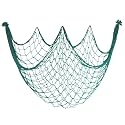 10x5 Feet Fish Net Decorations for Party, Auqa Fishing Net Mermaid Decor