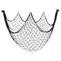 10x5 Feet Fish Net Decorations for Party, Black Fishing Net Halloween Decor