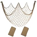 10x5 Feet Decorative Fishing Net for Party, 2 Pack Brown Fish Nets Decor