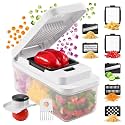 11-in-1 Vegetable Chopper 420 Food-Grade Stainless Steel Blades, 7.2 Cup Container with Colander, BPA & PFAS Free, Dishwasher Safe