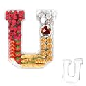 11" Acrylic Letter Charcuterie Tray,Fillable Alphabet &amp; Number Box(Letter U)