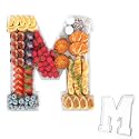 11" Acrylic Letter Charcuterie Tray, Charcuterie Letters Fillable Box for food, Reusable Serving Cake Candy Dish Display Tray for Birthday Anniversary Party Decoration (Letter M)