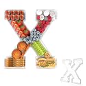 11" Acrylic Letter Charcuterie Tray,Fillable Alphabet &amp; Number Box(Letter X)