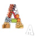 11" Acrylic Letter Charcuterie Tray, Charcuterie Letters Fillable Box for food, Reusable Serving Cake Candy Dish Display Tray for Birthday Anniversary Party Decoration (Letter A)