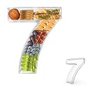 11" Acrylic Number Charcuterie Tray, Fillable Number Charcuterie Box for Food, Reusable Serving Cake Candy Dish Display Tray for Birthday Anniversary Party Decoration (Number 7)
