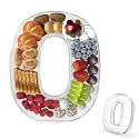 11" Acrylic Number Charcuterie Tray, Fillable Number Charcuterie Box for Food, Reusable Serving Cake Candy Dish Display Tray for Birthday Anniversary Party Decoration (Number 0)