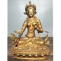 11" Tibetan Temple Collection Bronze Gilt Twenty one Mother Tara Bodhisattva Worship Buddha Town House Exorcism