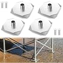 11" x 11"Stationary Dock Base Plate Heavy Duty Galvanized Stationary Dock Bottom Pad 7/16" Holes for 3/8" Carriage Bolts Mud Pad for Feet Post Pipe Pole Leg Prevent Sinking into Mud