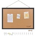 11"x14" Black Wood Framed Hanging Cork Bulletin Board