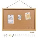 11"x14" Crude Wood Framed Hanging Cork Bulletin Board