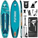 11'6/11’x35 Extra Wide Inflatable Paddle Board, 450/430lb Capacity Stand Up Paddle Board for Adults (x3), Stable Inflatable SUP, All Skill Levels, 3/5 Handles, 100L Backpack, 3PCS Paddle, 5L Dry Bag