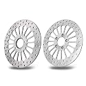 11.5'' Front Rear Rotor Kit 2PCS Fit for Harley Davidson Touring Sportster Dyna, Early Super Glide Softail Great Performance Superior Heat Dissipation Brake part, 420 Stainless Steel Rotors