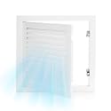 11.65 x 11.65 inch - Access Doors - Access Panel for Drywall with Push-Button Switch - Access Panel with Vent - Aluminum Alloy - White - Good Ventilation - Inside Dimensions: 10 x 10 inch