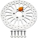 11.8'' Front Brake Rotor for Harley Davidson Touring Road Glide, Road King, Street Glide, Ultra Limited 2008 2009 2010 2011 2012 2013 2014 2015 Mirror-Polished Stainless Steel Rotors