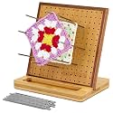 YTHOGTHA 7.8" Crochet Blocking Board with 20 Pins/Pegs, Blocking Board for Crocheting Knitting, Bamboo Granny Square for Crochet Projects, Wooden Crocheting Accessories Gifts for Crocheters