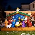 11 FT Christmas Inflatables Nativity Scene Outdoor Decorations, Christmas Blow Up Yard Decorations Nativity Sets for Garden Lawn Xmas Decor