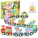 11 Pcs Magnetic Dinosaur Train Set Toys Gifts for Toddler Boy Kids 2-4
