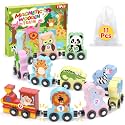 11 Pcs Magnetic Train Set Montessori Toy for Toddler, Animal Birthday Gifts