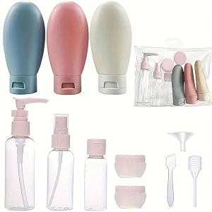 11 pcs travel bottle kit for toiletries leak proof travel size bottles travel containers with bag refillable empty travel bottles set for lotion shampoo conditioner liquid bpa free