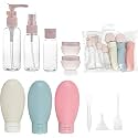 11 Pcs Travel Bottle Set – Leakproof Refillable Toiletry Containers for Shampoo, Lotion, Cream, Handwash &amp; Cosmetics with Clear Travel Bag (60ml) (11)