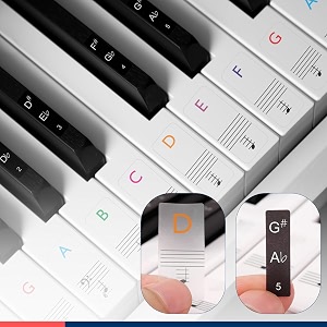 11 strokes piano stickers labels for 37 49 54 61 88 keys keyboard stickers  for piano for adultskids  ideal for yamaha casio juarez roland korg piano keyboard