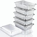(110 Pack) 2.25LB Aluminum Containers with Lids 8.5"x6" - Disposable Foil Pans for Takeout, Baking, Freezing, Food Storage - Aluminum Pans, To Go Containers with Plastic Lids