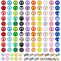 110 Pcs 20mm Beads for Pens Making with 60Pcs Rondelle Spacer Beads, Bubblegum Beads Mixed Crystal Resin Chunky Beads Sugar Beads for Beadable Pens Supplies Keychains DIY Craft