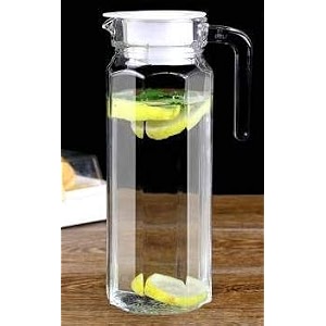 1100 ml glass water jug with lid for juice water iced tea pitcher tea carafe glass pitcher 11 l hexa jug