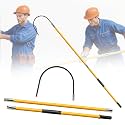 110KV U-Shaped Insulated Rescue Hook, 7.6ft Detachable High-Performance Fiberglass Epoxy pole for Emergency Rescue Electrical Safety Firefighting HV Maintenance