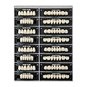 112 Pcs Dental Acrylic Resin Teeth Denture Shade A2 T8, Synthetic Polymer Resin Tooth for Replacement, Halloween, Horror, DIY (28pcs/set,4 Set)