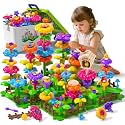 112 Pcs Flower Garden Toy, Toddler Girl Toys 3-4 Years Old Girls Gardening Building Gifts Set Best Educational Learning Fine DIY Crafts Stem Construction Stacking Kit for 3 4 5 6 7 Year Kids Birthday