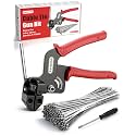 112-Piece Cable Tie Gun Kit, 11.8 Inch 304 Stainless Steel Zip Ties