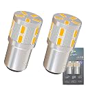 1142 LED Bulb BA15D H/L 1130 1076 Light Bulb Gold Amber Yellow Replacement for Automotive Lanscape Camper RV Interior Brake Lights DC 12V-24V (Pack 2)