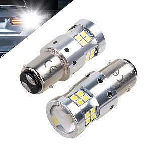 bsxywa 1157 bay15d led bulbs 2057 2357 7528 led lights 1500 lumens with projector lens for backup reverse blinker brake tail lights 6000k white 2-pack