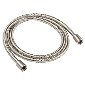 60-inch extra long brushed nickel shower hose replacement 304 stainless steel made long hand held shower hose with brass fitting 60-inch brushed nickel finish