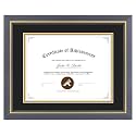 11x14 Diploma Frame Blue Gold Trim Fit 8.5x11 with Black W Gold Double Mat