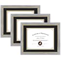11x14 Diploma Frame Grey Gold Trim Fit 8.5x11 with Black W Gold Double Mat
