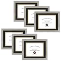 11x14 Diploma Frame Grey Gold Trim Fit 8.5x11 with Black W Gold Double Mat