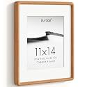 11x14 Picture Frame, Natural Solid Cherry Wood Photo Frame, Rounded Corner