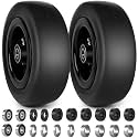 11x4.00-5 Flat Free Lawn Mower Tires and Wheels 3/4" 5/8" 1/2" Ball Bearings, 3.25"-5.5" Centered Hub 11x4-5 Zero Turn Mower Front Tires, Smooth Wheels for Commercial Grade Lawn