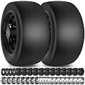 11x6.00-5 Flat Free Lawn Mower Tires and Wheels 3/4" 5/8" 1/2" Ball Bearings, 6"-8" Centered Hub 11x6-5 Zero Turn Mower Front Tires, Smooth Wheels for Commercial Grade Lawn