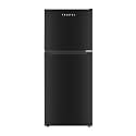 12.1 CU' Refrigerator with Freezer, Apartment Size Refrigerator Top Freezer, 2 Door Fridge with Adjustable Thermostat Control, Freestanding, Door Swing, Black (FR 1202 BK)