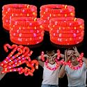 12-24 PCS Red Glow Sticks Halloween Party Favors Toys for Kids Adults
