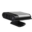 12/24V Portable Car Heater 360 Rotating Car Electric Heater Fan 1200W Auto Windshield Defroster Defogging Defrosting Heating Fan(Light Grey)