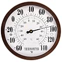 12" Large Outdoor Thermometer - Garden Thermometer Outdoor Decorative, Weather Thermometer Indoor Outdoor with Stainless Steel Enclosure, No Battery Needed