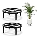 12" Metal Plant Stand Black-2PCS