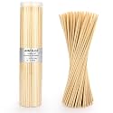 12" Natural Bamboo Wood Barbecue Skewers for Kabob, Appetizer, Fruit, Sausage, Chocolate Fountain, Wooden BBQ Kebob Skewer Stick, Organic Food Sticks for Grilling, Kitchen (Φ=4mm Thick, 100PCS)