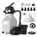 12" Sand Filter System with 0.45 HP, 2400 GPH Pool Pumps, 7-Way Valve