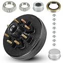 12" x 2" Trailer Brake Drum Kit, 8 on 6.5" Bolt Circle Brake Drum for 7000 lb Axles, 8 Lug Replacement Brake Hub Drum Assembly for Rvs, Trailer and Semi Truck