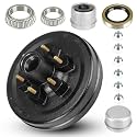 12" x 2" Trailer Brake Drum Kit, 6-Hole, 5.5" Bolt Circle Brake Drum for 5200 lb, 6000 lb Axles, Replacement Brake Hub Drum Assembly for Rvs, Trailer and Semi Truck